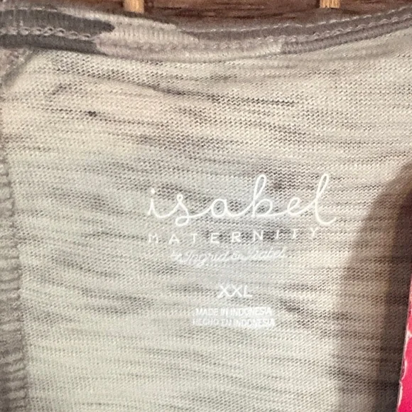 Isabel Maternity by Ingrid & Isabel Gray Camouflage Short Sleeve Midi Dress - Picture 3 of 5